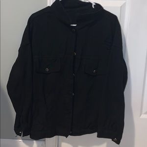 oversized black jean jacket
